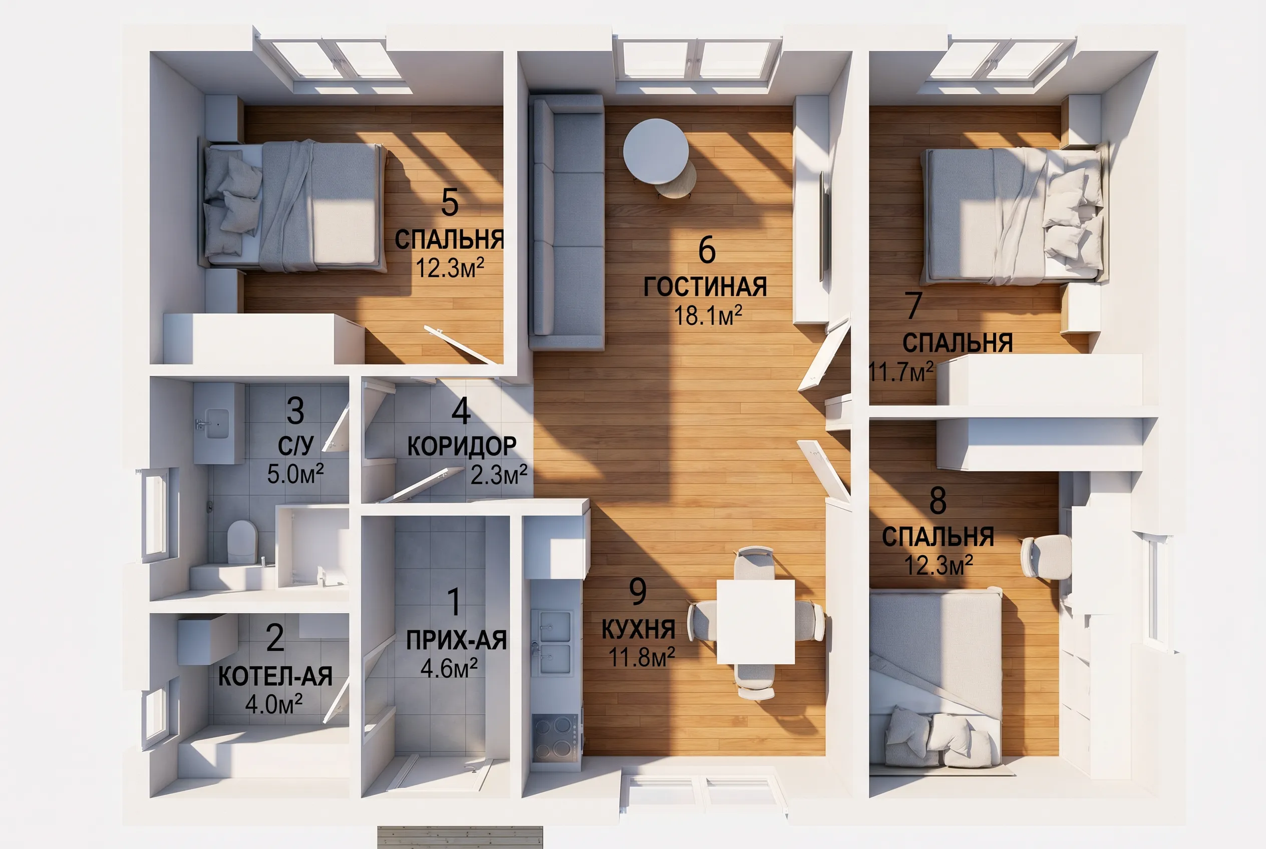 3D-планировка проекта Тихая гавань